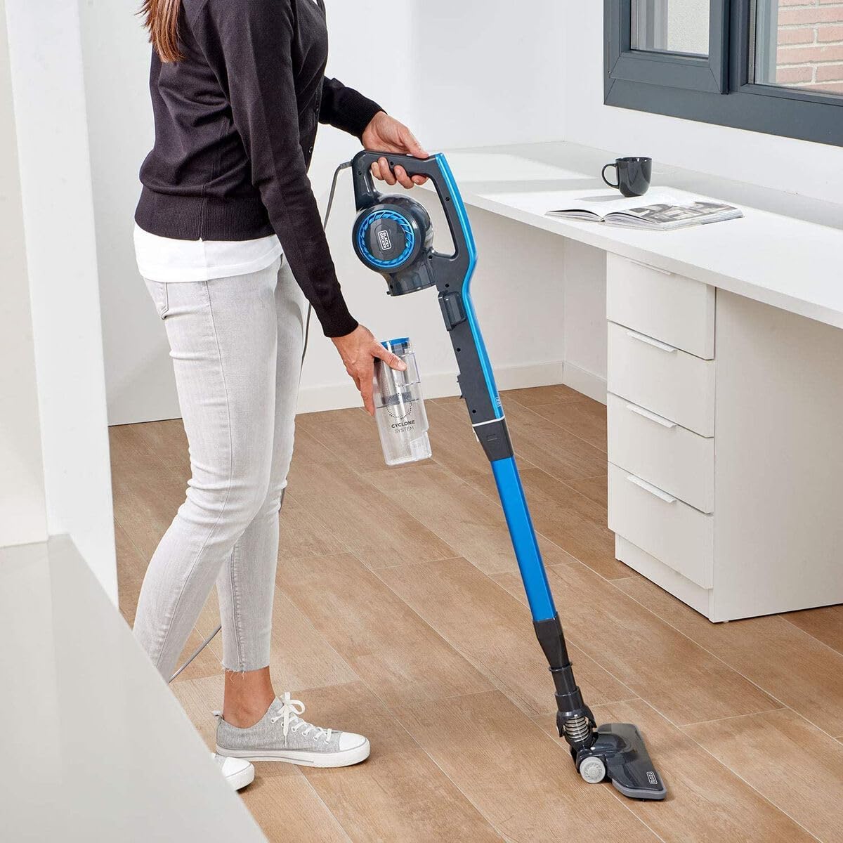 BLACK+DECKER - Scopa Elettrica Ciclonica a filo 3 in 1 senza sacco 600 Watt